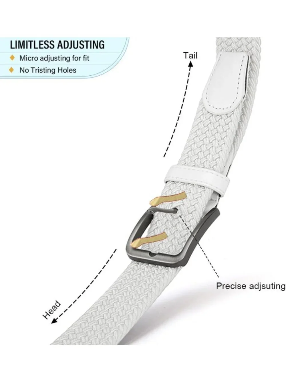 Men's Braided Stretch Belt - Elastic Woven Fabric for Golf & Casual Wear, Gift